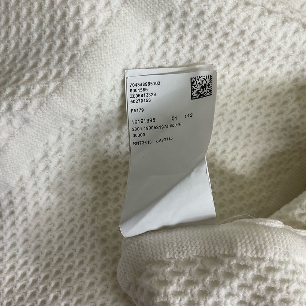 Hugo Boss Off White 3/4 Sleeve Waffle Textured Knit Knee Length Dress M - Picture 13 of 14